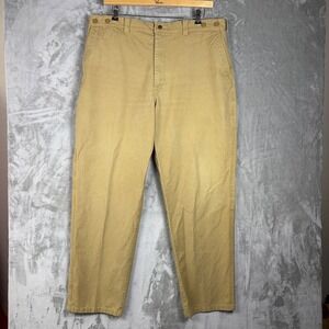 Filson Style 79 Oil Finished Single Tin Pants Mens 42 Tan USA Workwear Suspender